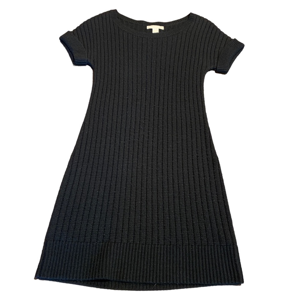 Banana Republic Black Short Sleeve Ribbed Sweater Dress Size 2